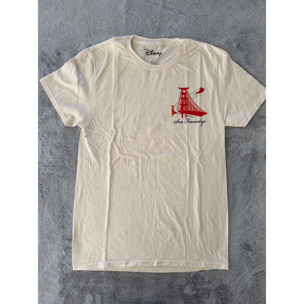 NWOT Disney Big Hero 6 San Fransokyo Institute of Tech Cream Graphic Tee  S